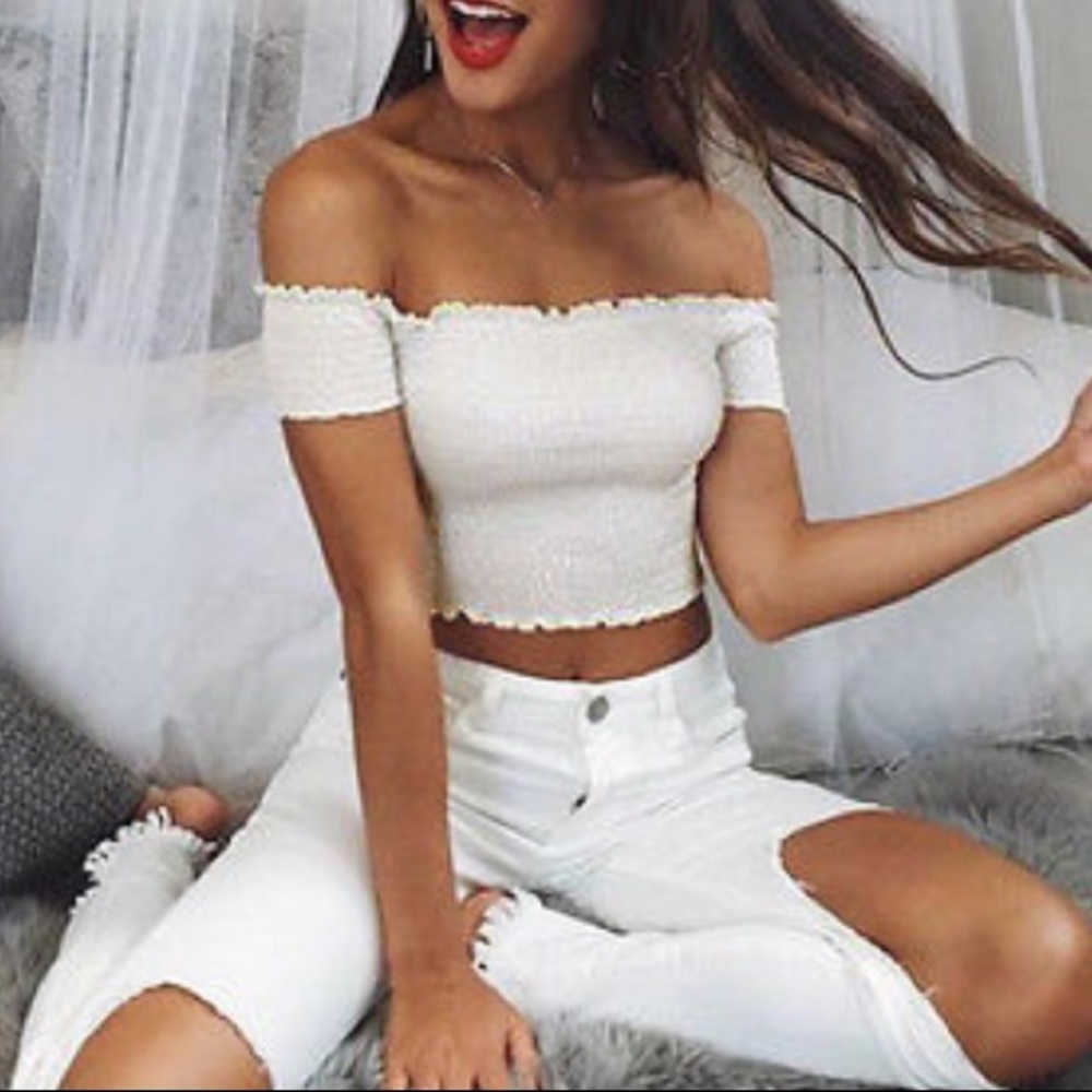 Jak black off the shoulder tube top